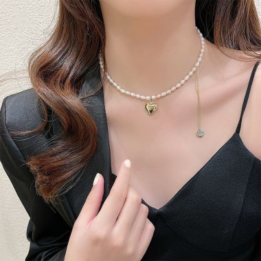 HEART PEARL NECKLACE