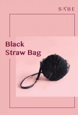 Black Straw Bag